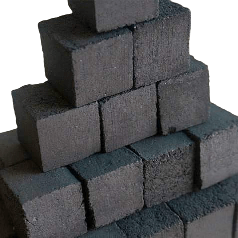 Briquette charcoal type cube
